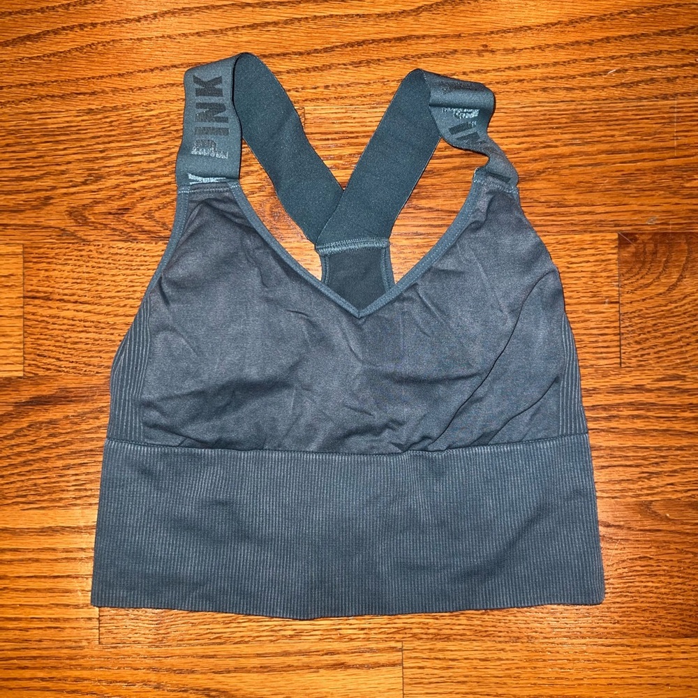 PINK Victoria's Secret Blue Sports Bra with Crossed Straps